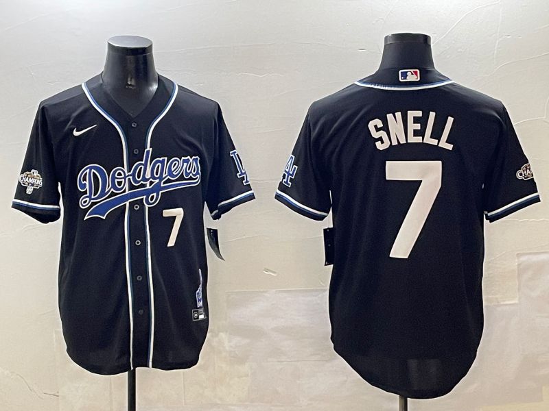 Men Los Angeles Dodgers #7 Snell Black Fashion Game 2025 Nike MLB Jersey style 3068->los angeles dodgers->MLB Jersey